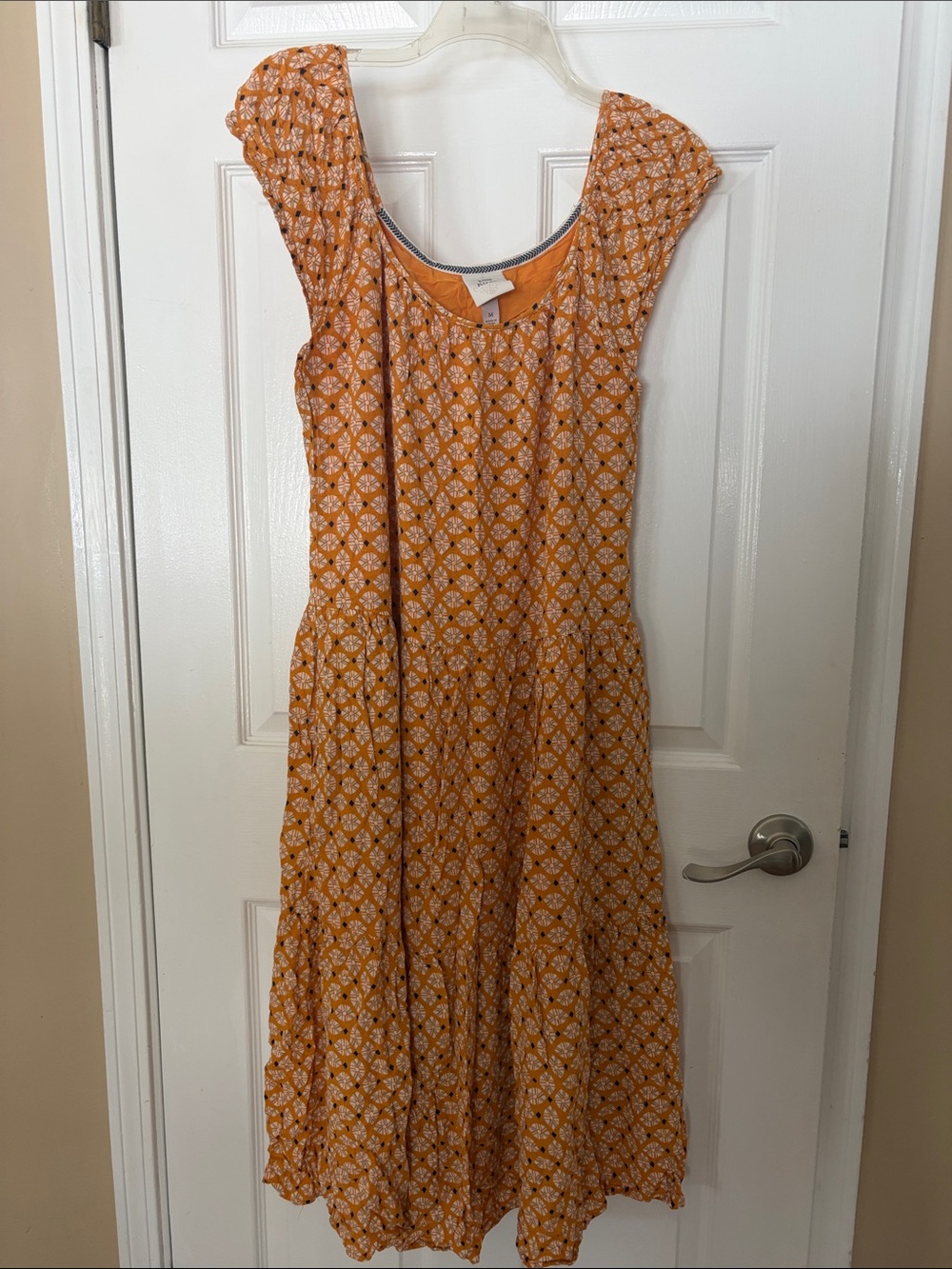 Women's Printed Cap-Sleeve Midi Dress